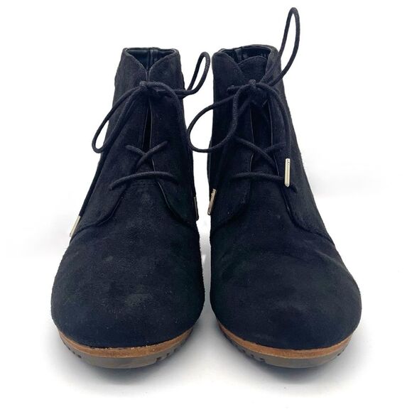 Dr. Scholl's Conquer Wedge Lug Sole Bootie Black Faux Suede Women’s Size 8.5 - Picture 7 of 13